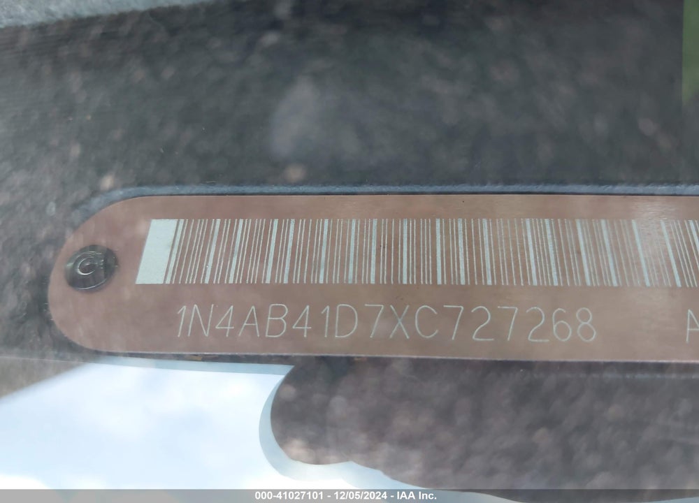 1999 NISSAN SENTRA GXE/XE VIN: 1N4AB41D7XC727268