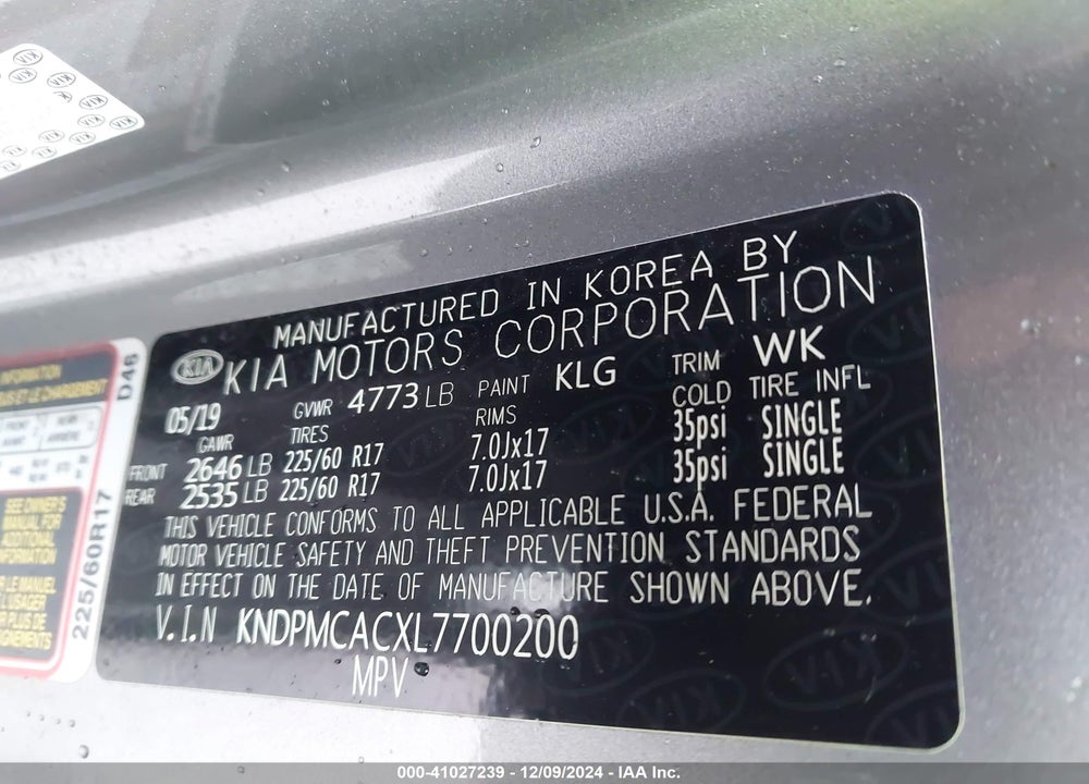 2020 KIA SPORTAGE LX VIN: KNDPMCACXL7700200