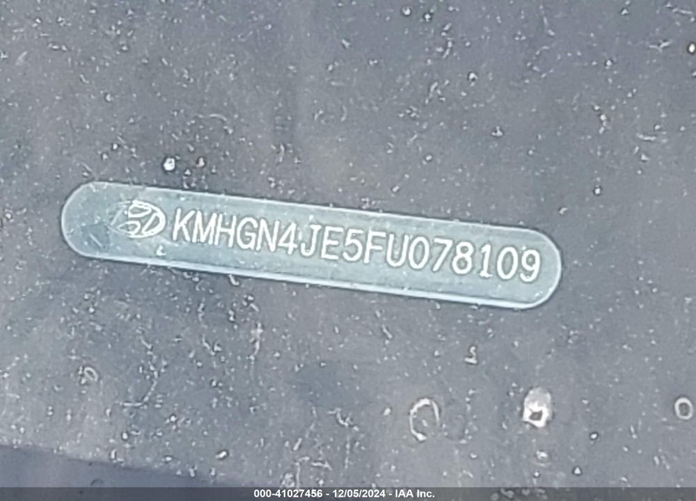 2015 HYUNDAI GENESIS 3.8 VIN: KMHGN4JE5FU078109