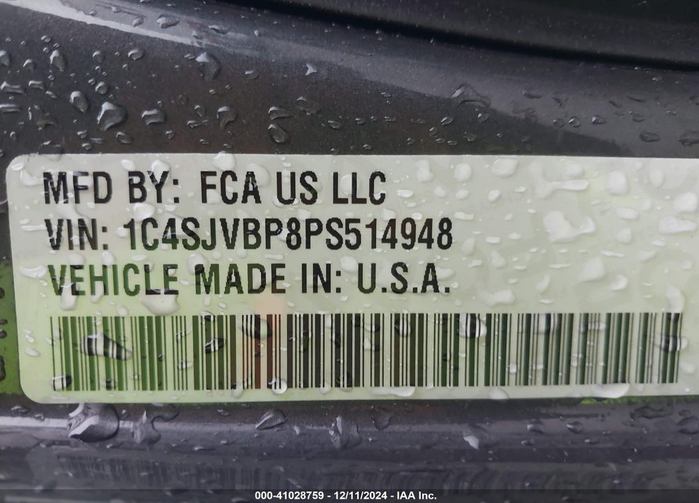 2023 JEEP WAGONEER SERIES II CARBIDE 4X4 VIN: 1C4SJVBP8PS514948