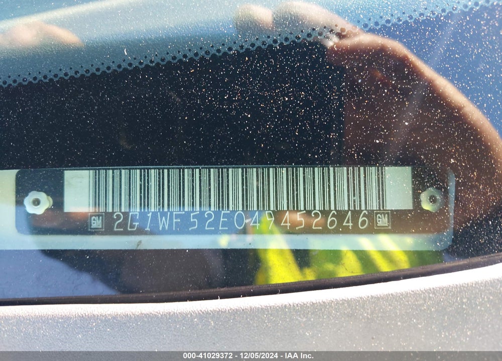 2004 CHEVROLET IMPALA VIN: 2G1WF52E049452646