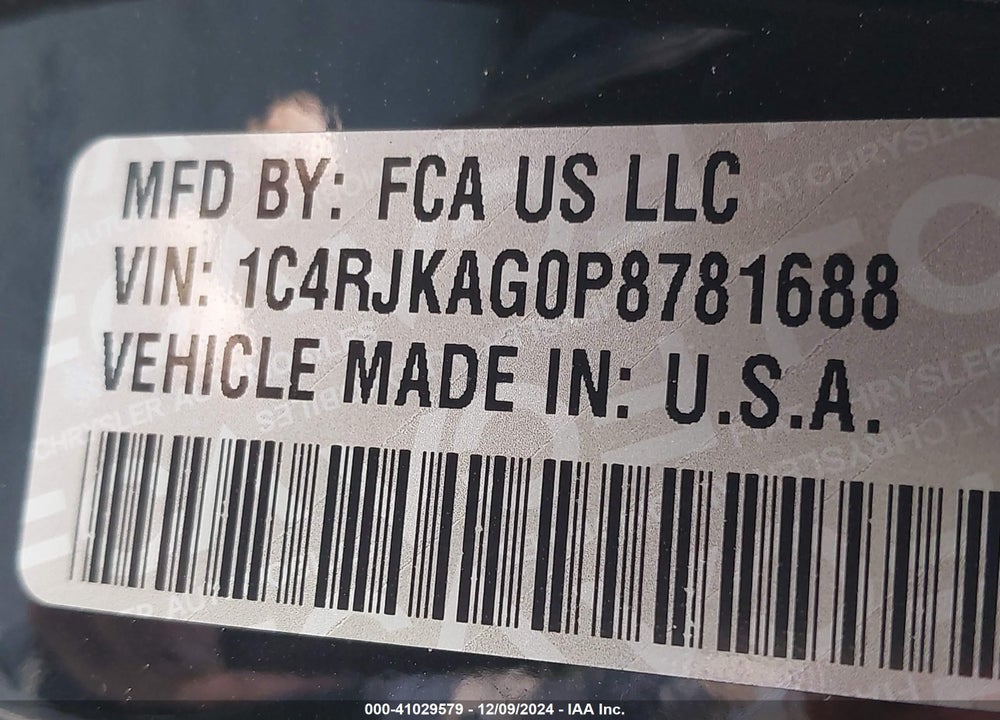 2023 JEEP GRAND CHEROKEE L VIN: 1C4RJKAG0P8781688