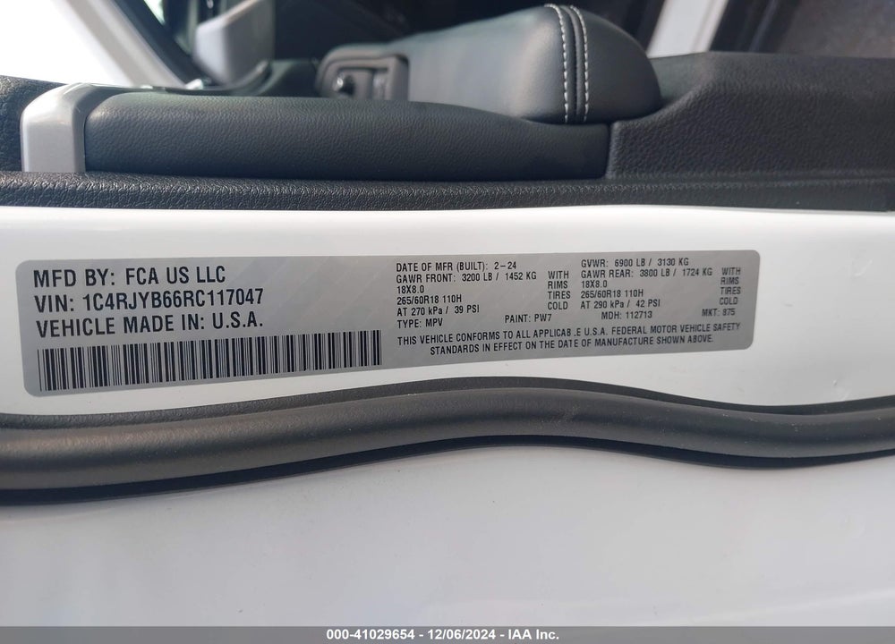 2024 JEEP GRAND CHEROKEE 4XE VIN: 1C4RJYB66RC117047