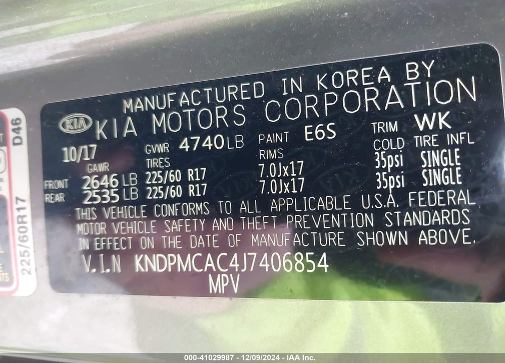 2018 KIA SPORTAGE LX VIN: KNDPMCAC4J7406854