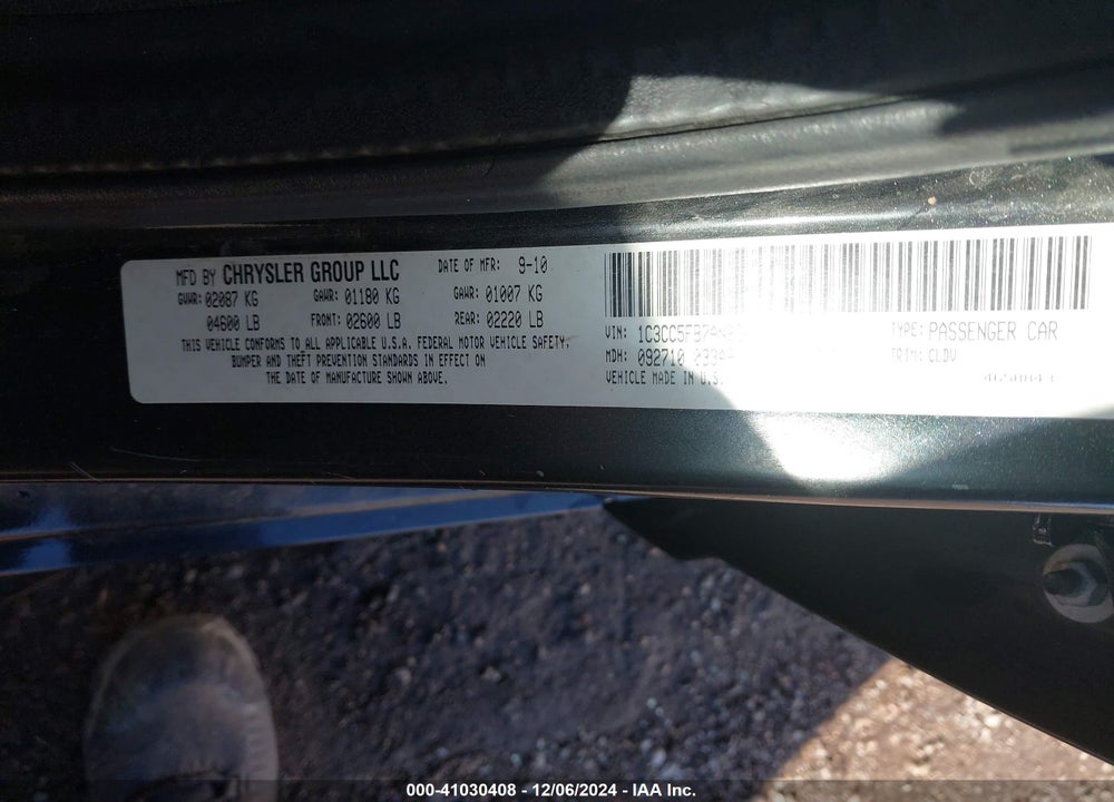 2010 CHRYSLER SEBRING LIMITED VIN: 1C3CC5FB7AN224014