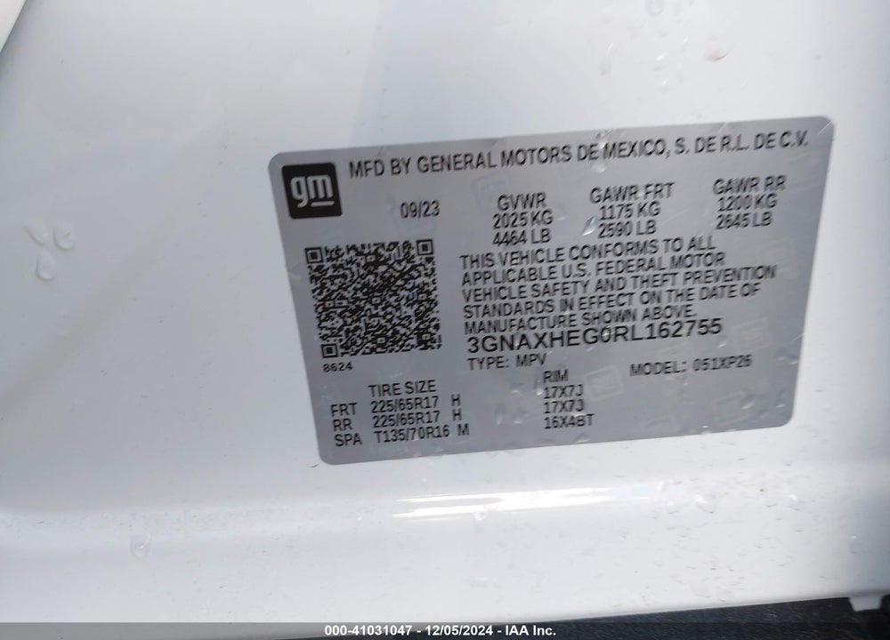 2024 CHEVROLET EQUINOX FWD LS VIN: 3GNAXHEG0RL162755