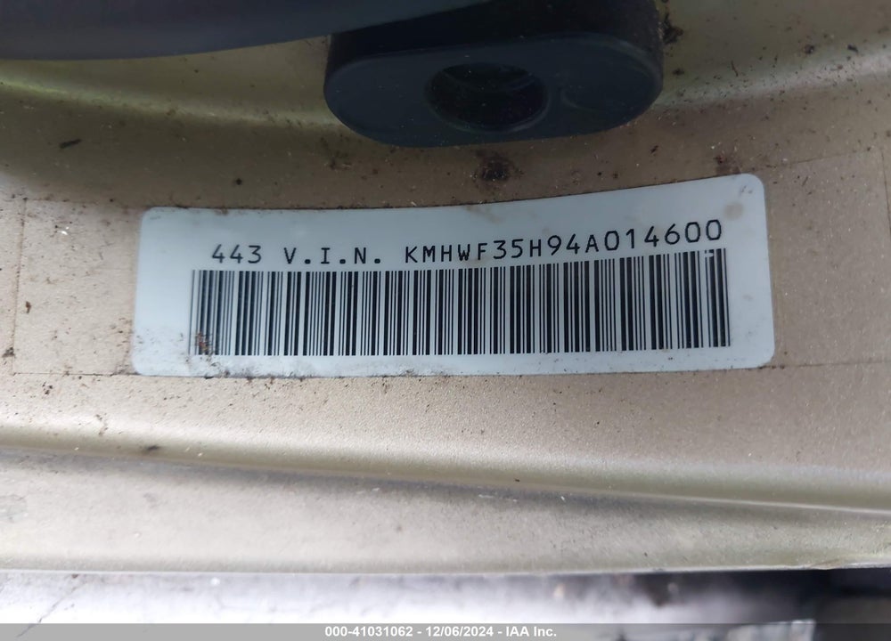 2004 HYUNDAI SONATA VIN: KMHWF35H94A014600