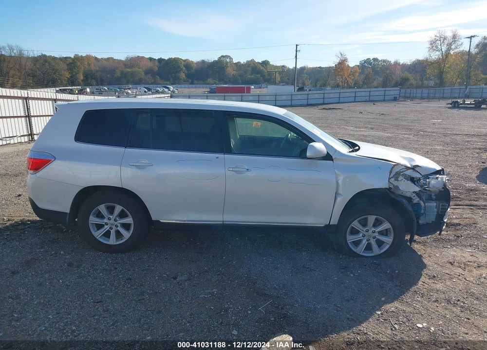 2013 TOYOTA HIGHLANDER BASE V6 VIN: 5TDZK3EH5DS122468