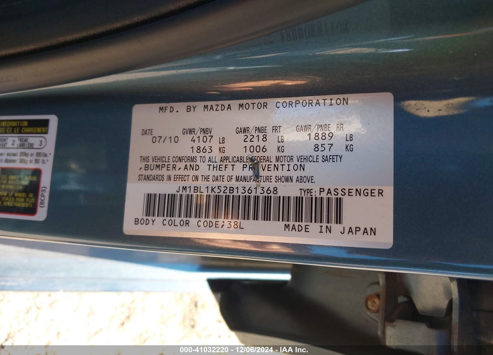 2011 MAZDA 3 S SPORT VIN: JM1BL1K52B1361368