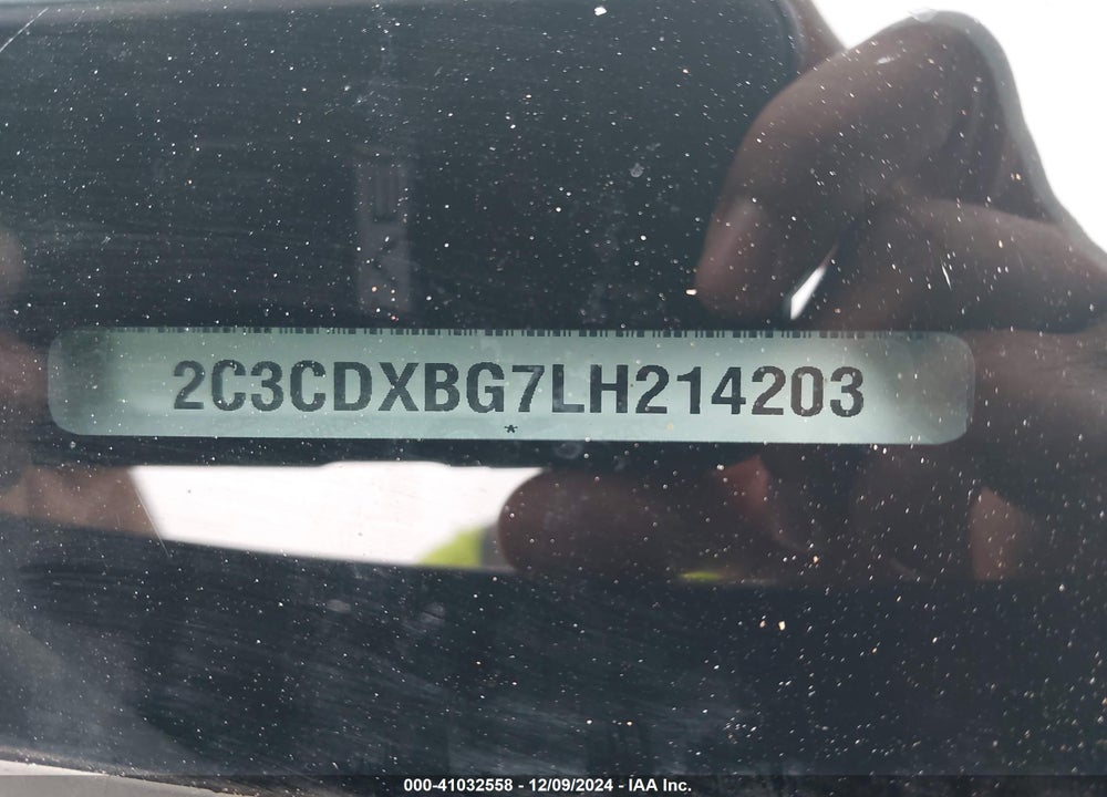 2020 DODGE CHARGER SXT RWD VIN: 2C3CDXBG7LH214203