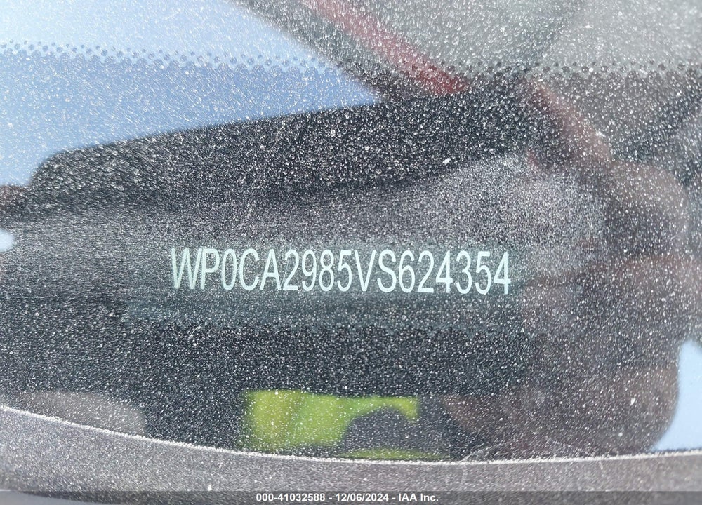 1997 PORSCHE BOXSTER VIN: WP0CA2985VS624354