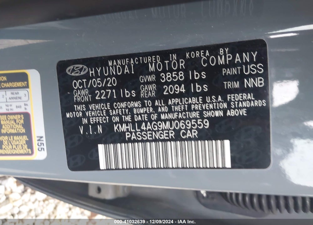 2021 HYUNDAI ELANTRA SE VIN: KMHLL4AG9MU069559