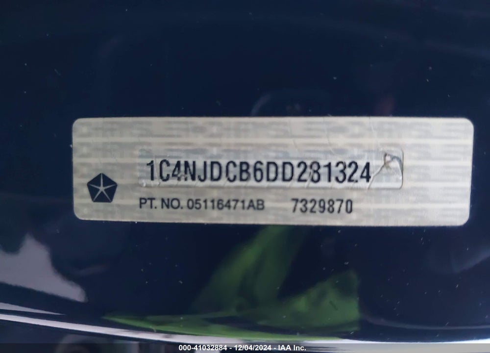 2013 JEEP COMPASS LIMITED VIN: 1C4NJDCB6DD281324