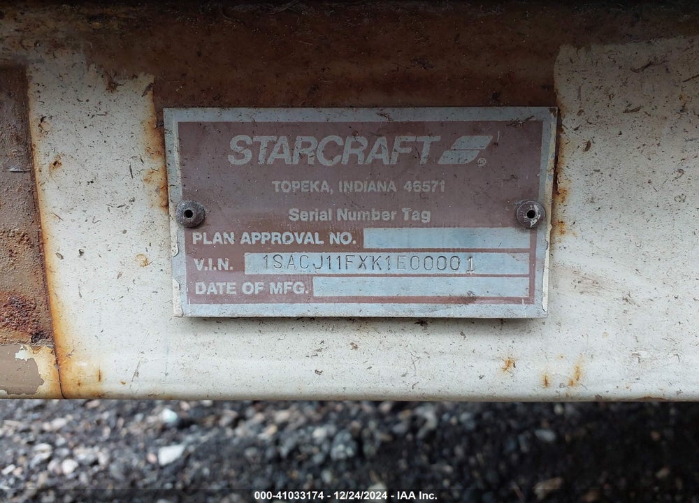 1989 STARCRAFT OTHER VIN: 1SACJ11FXK1E00001