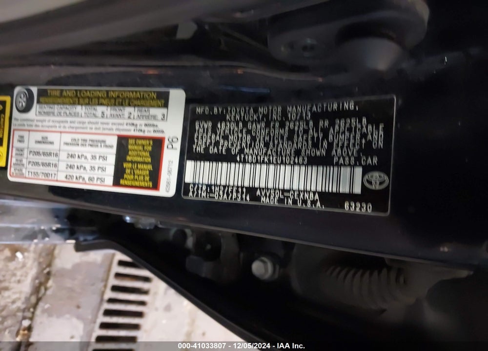 2014 TOYOTA CAMRY HYBRID LE VIN: 4T1BD1FK1EU102463