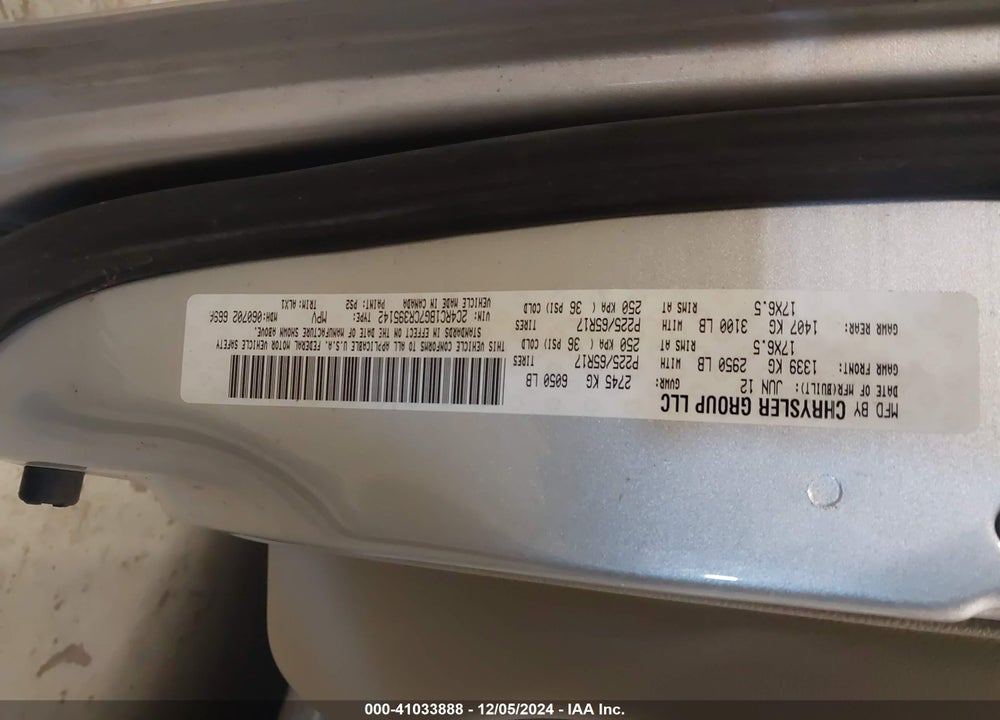 2012 CHRYSLER TOWN & COUNTRY TOURING VIN: 2C4RC1BG7CR395142