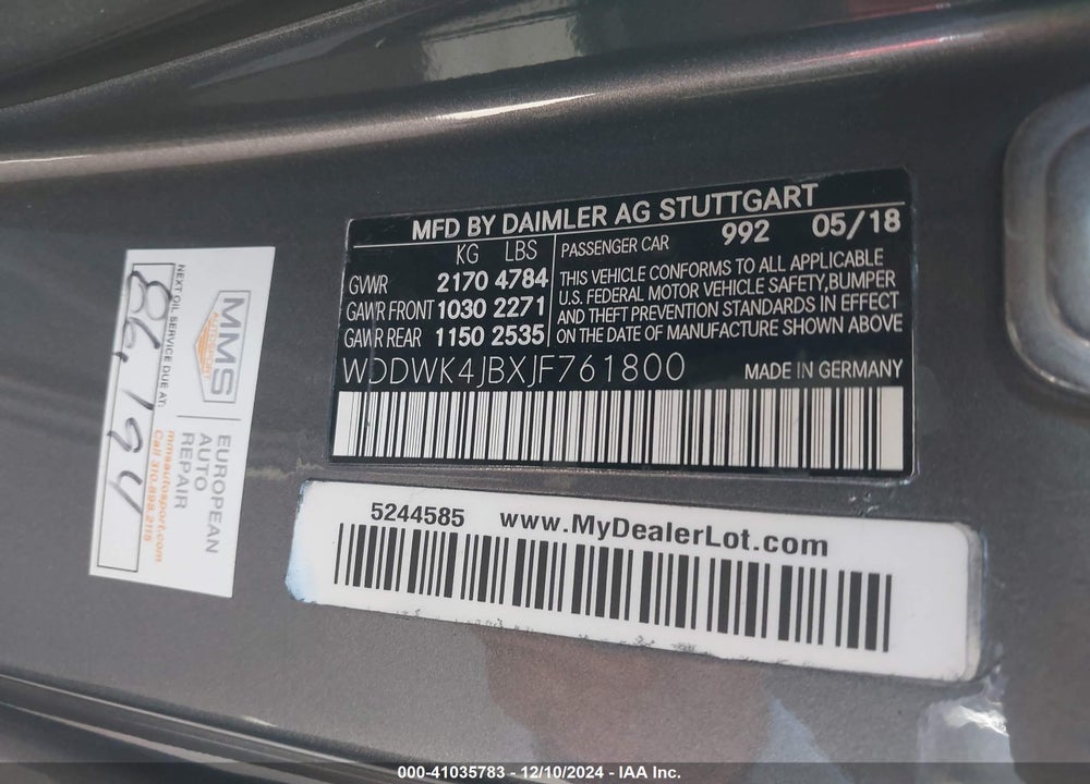 2018 MERCEDES-BENZ C 300 VIN: WDDWK4JBXJF761800