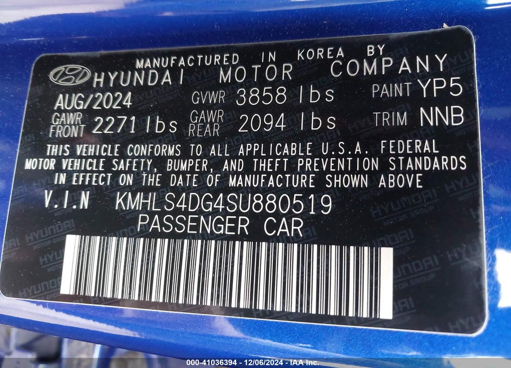 2025 HYUNDAI ELANTRA SEL CONVENIENCE VIN: KMHLS4DG4SU880519