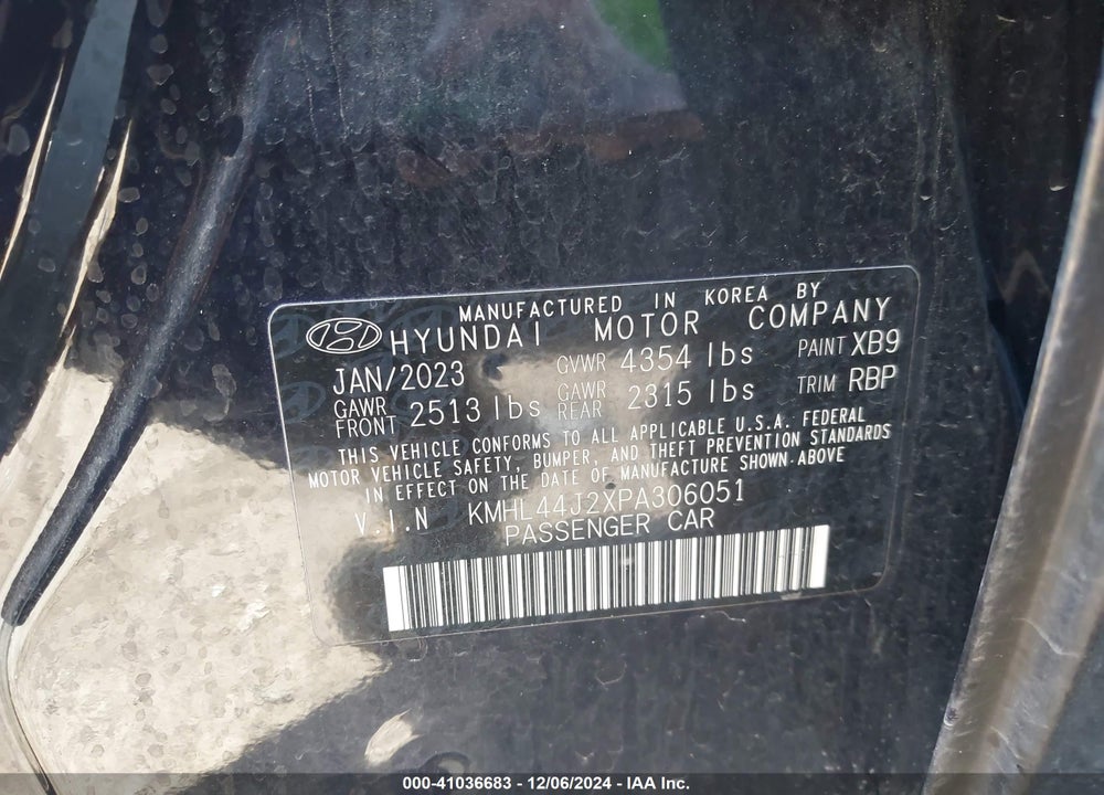2023 HYUNDAI SONATA VIN: KMHL44J2XPA306051