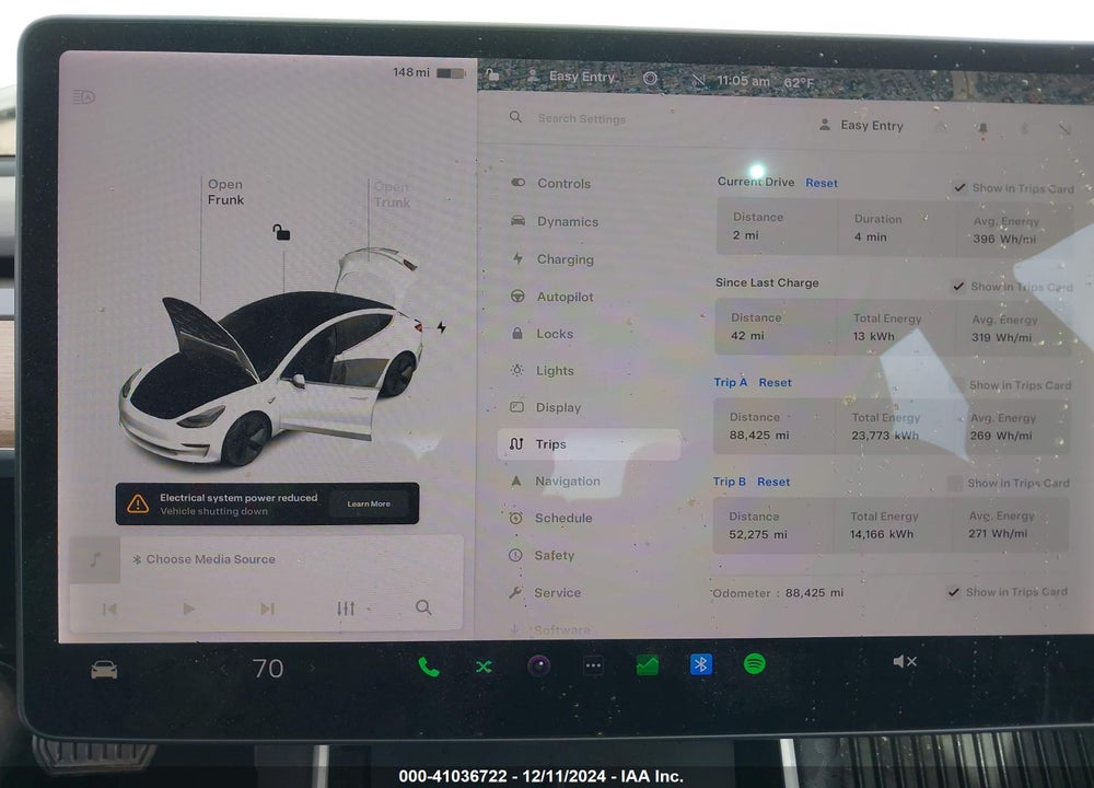 2019 TESLA MODEL 3 LONG RANGE/PERFORMANCE VIN: 5YJ3E1EB7KF510803