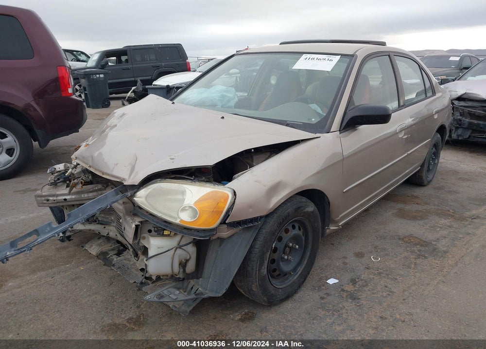 2002 HONDA CIVIC LX VIN: 1HGES155X2L033004