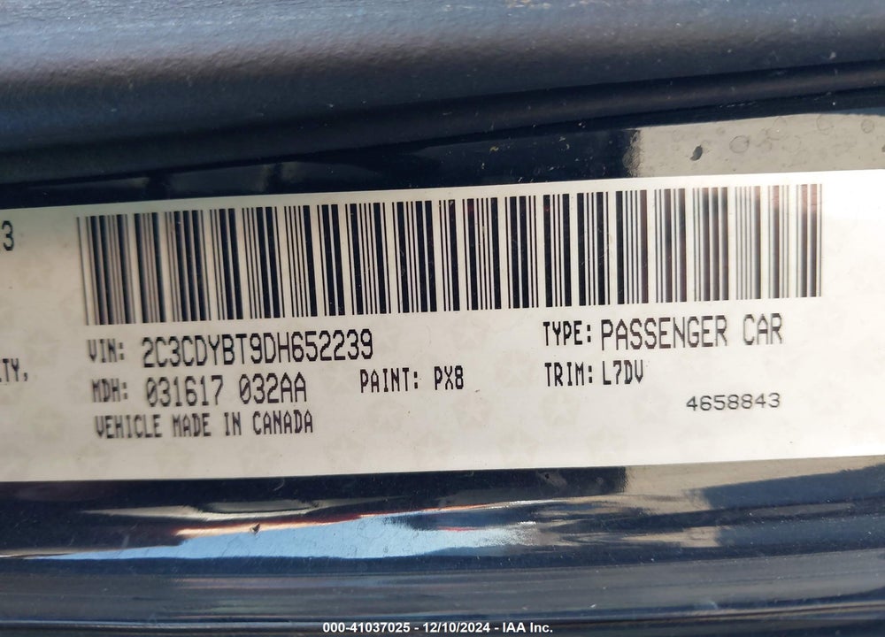 2013 DODGE CHALLENGER R/T VIN: 2C3CDYBT9DH652239