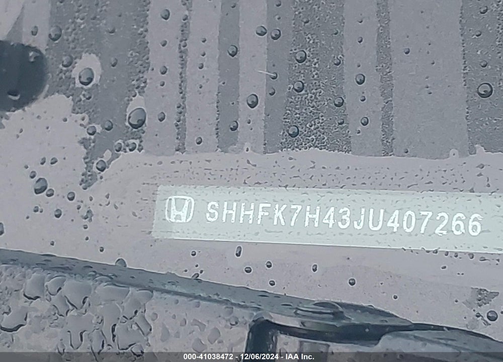 2018 HONDA CIVIC SPORT VIN: SHHFK7H43JU407266