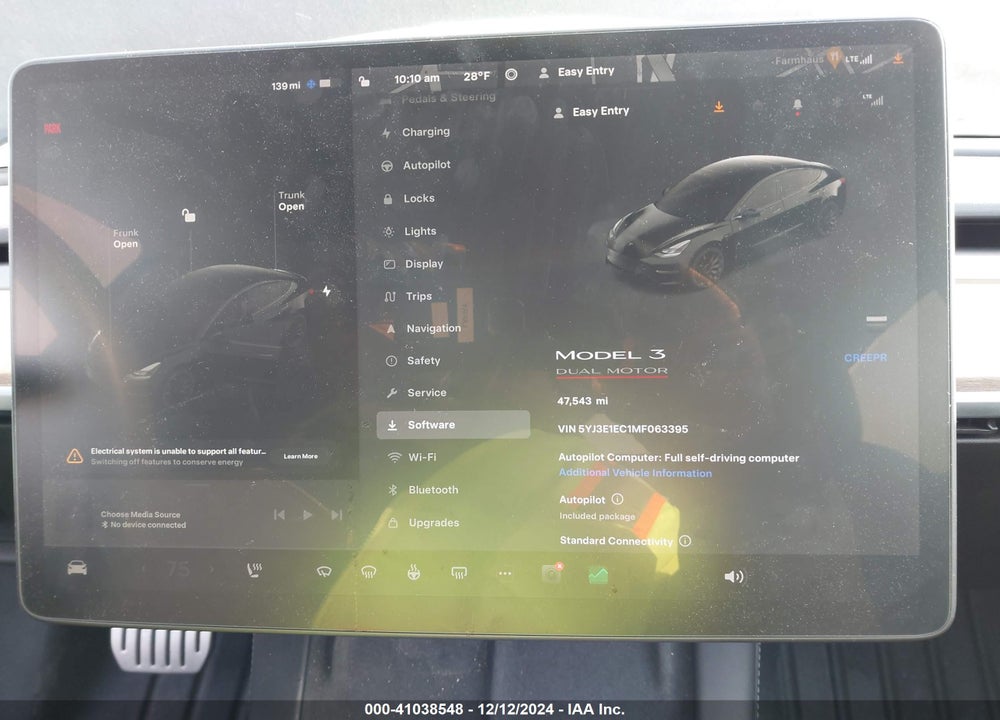2021 TESLA MODEL 3 PERFORMANCE DUAL MOTOR ALL-WHEEL DRIVE VIN: 5YJ3E1EC1MF063395
