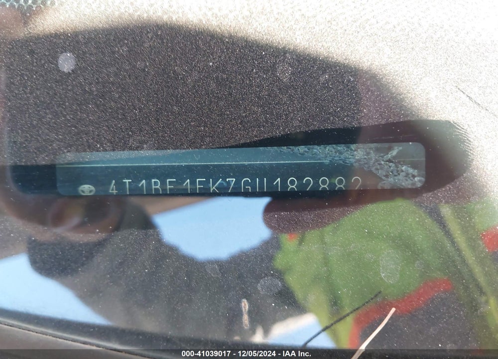 2016 TOYOTA CAMRY SE VIN: 4T1BF1FK7GU182882