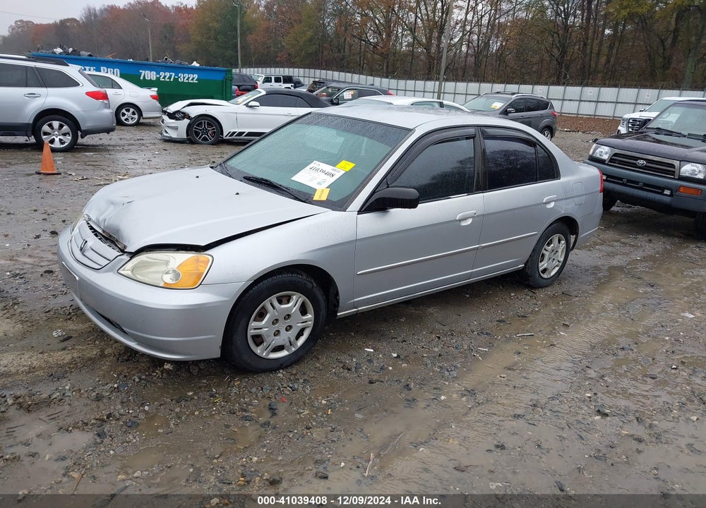2002 HONDA CIVIC LX VIN: 2HGES16562H604998