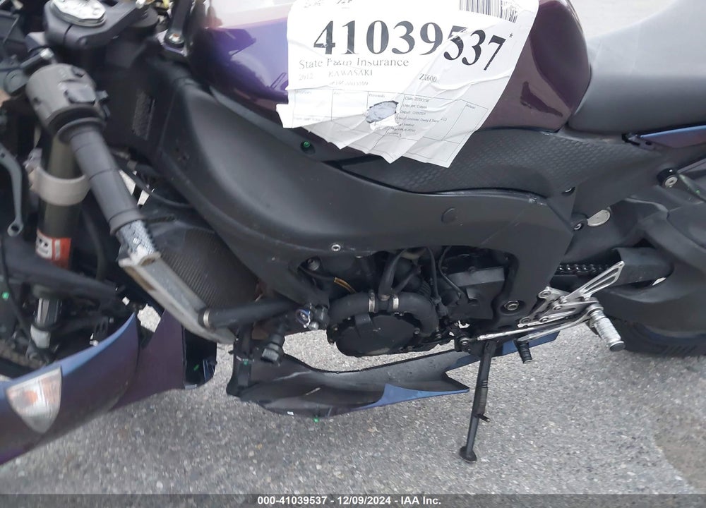 2012 KAWASAKI ZX600 R VIN: JKAZX4R14CA035509