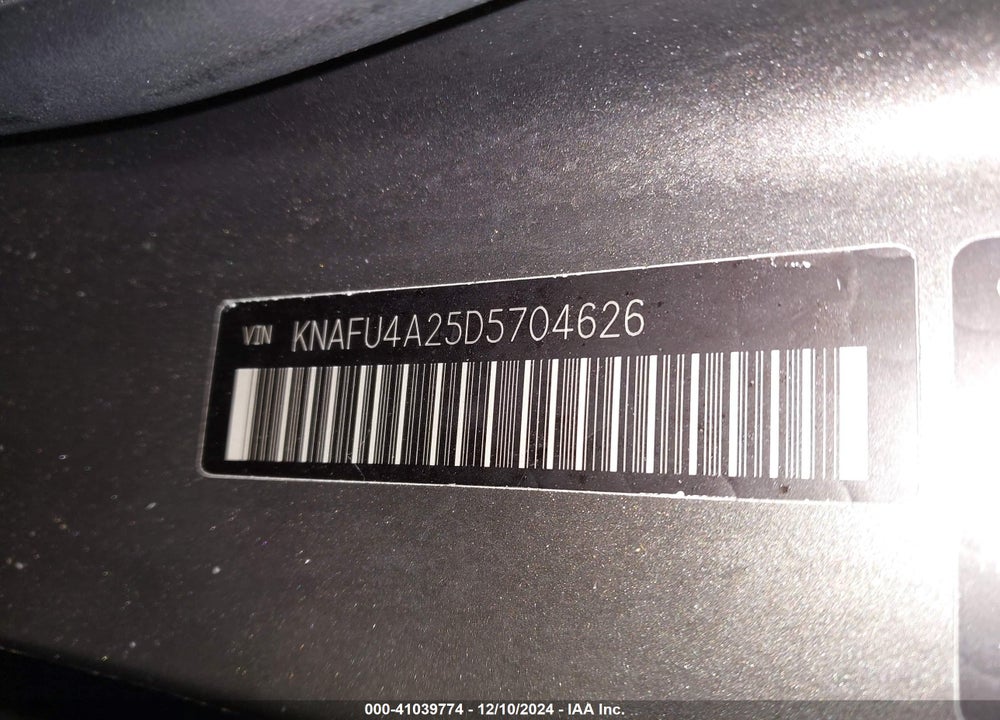 2013 KIA FORTE EX VIN: KNAFU4A25D5704626