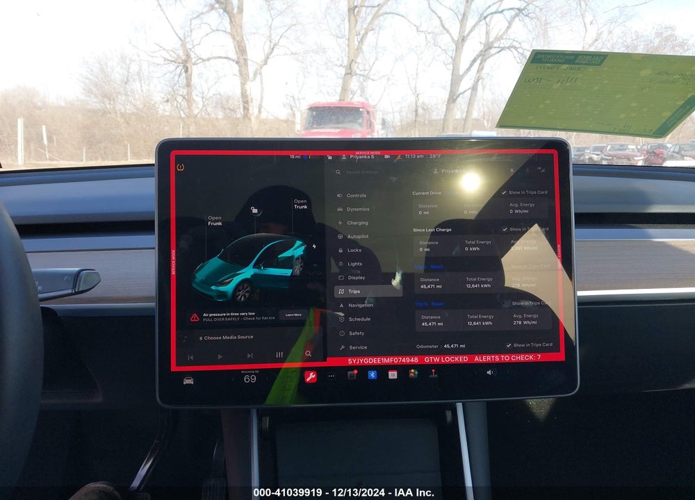 2021 TESLA MODEL Y LONG RANGE DUAL MOTOR ALL-WHEEL DRIVE VIN: 5YJYGDEE1MF074948