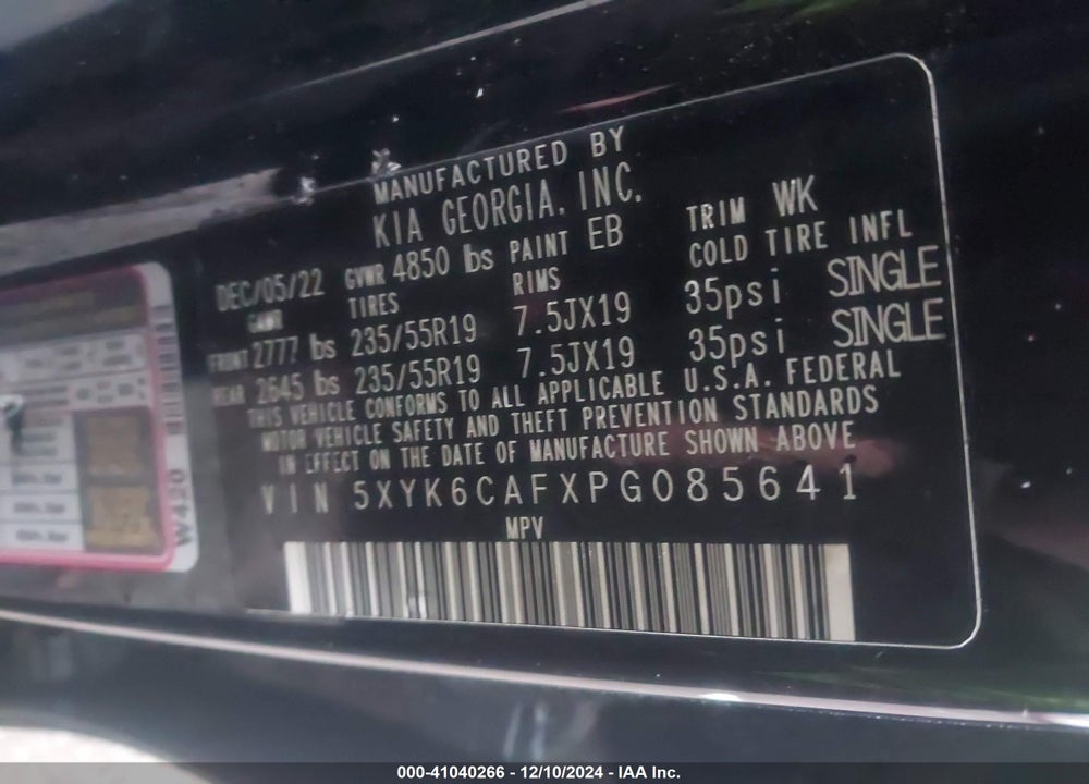 2023 KIA SPORTAGE VIN: 5XYK6CAFXPG085641