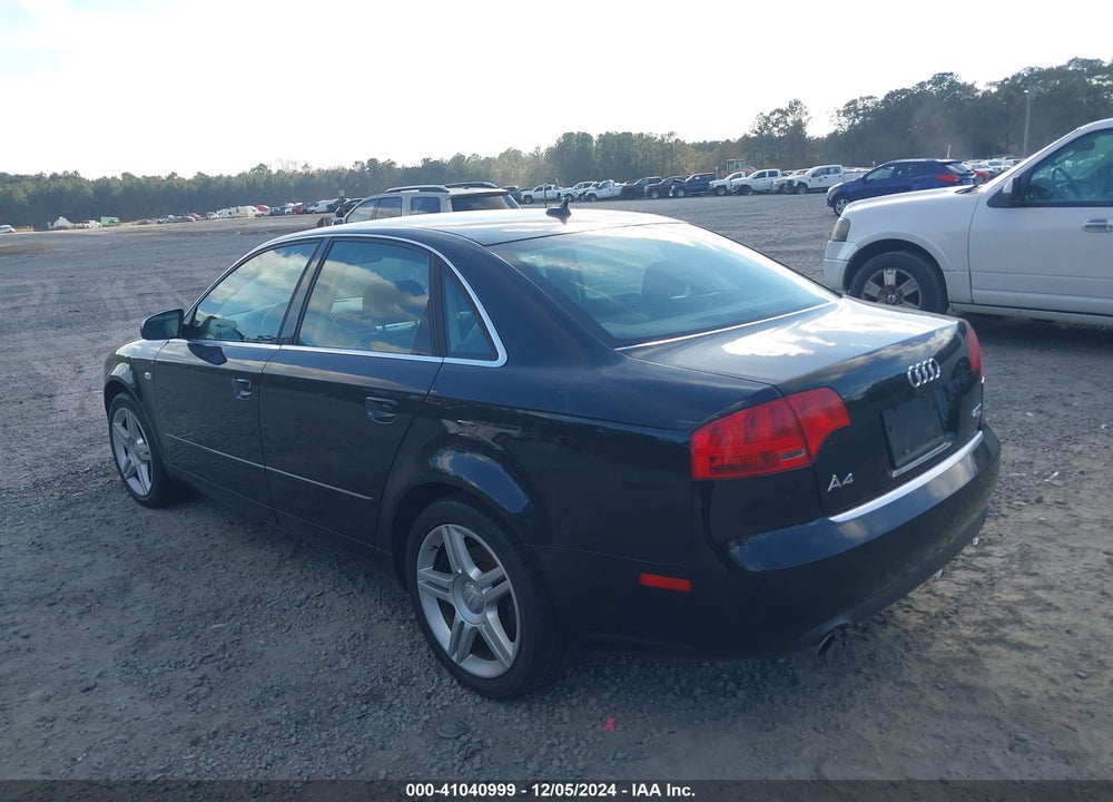 2007 AUDI A4 2.0T VIN: WAUDF78E57A116692