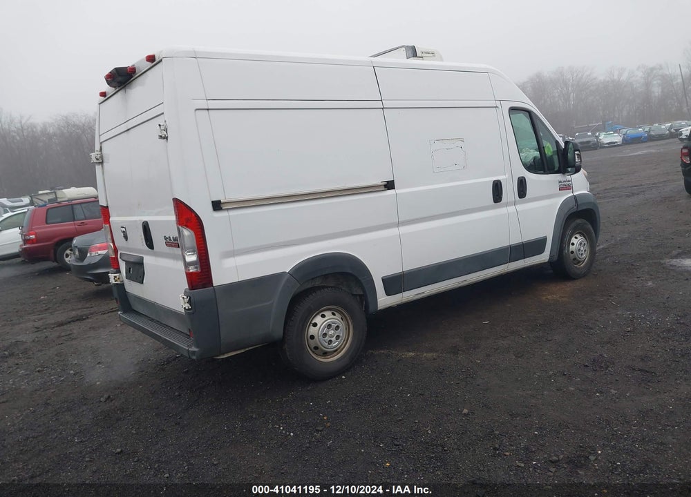 2018 RAM PROMASTER 2500 HIGH ROOF 136 WB VIN: 3C6TRVCGXJE100891
