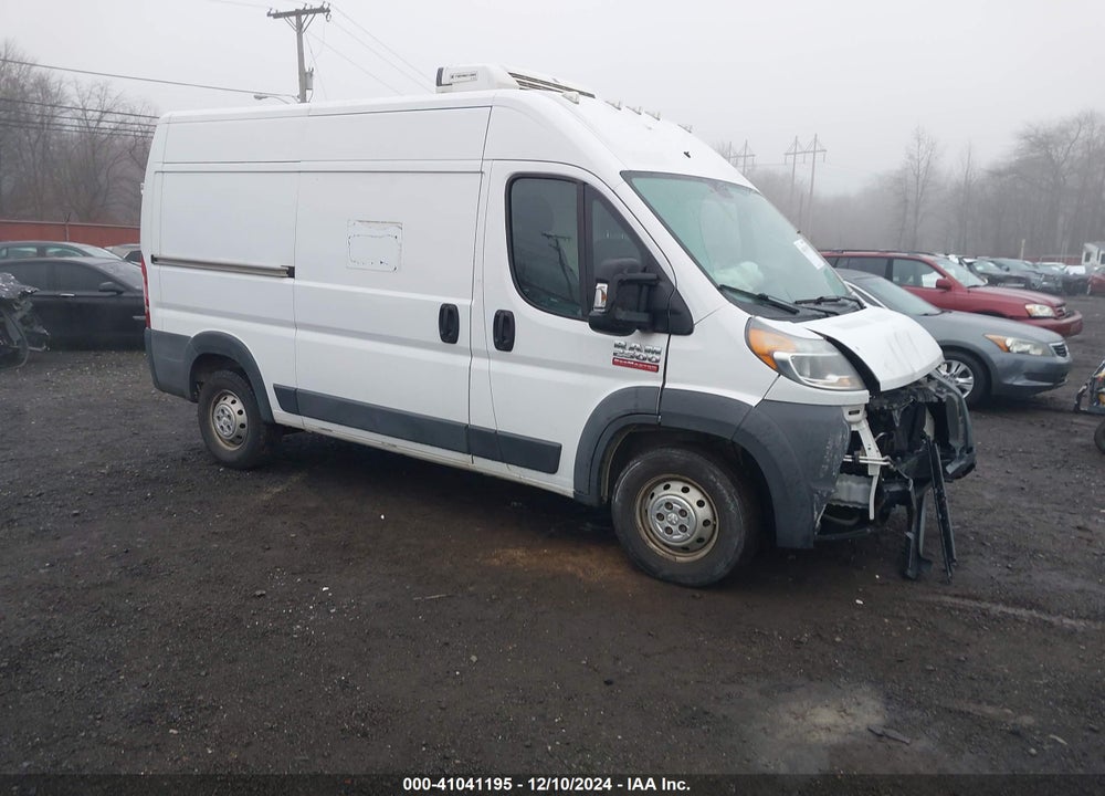 2018 RAM PROMASTER 2500 HIGH ROOF 136 WB VIN: 3C6TRVCGXJE100891
