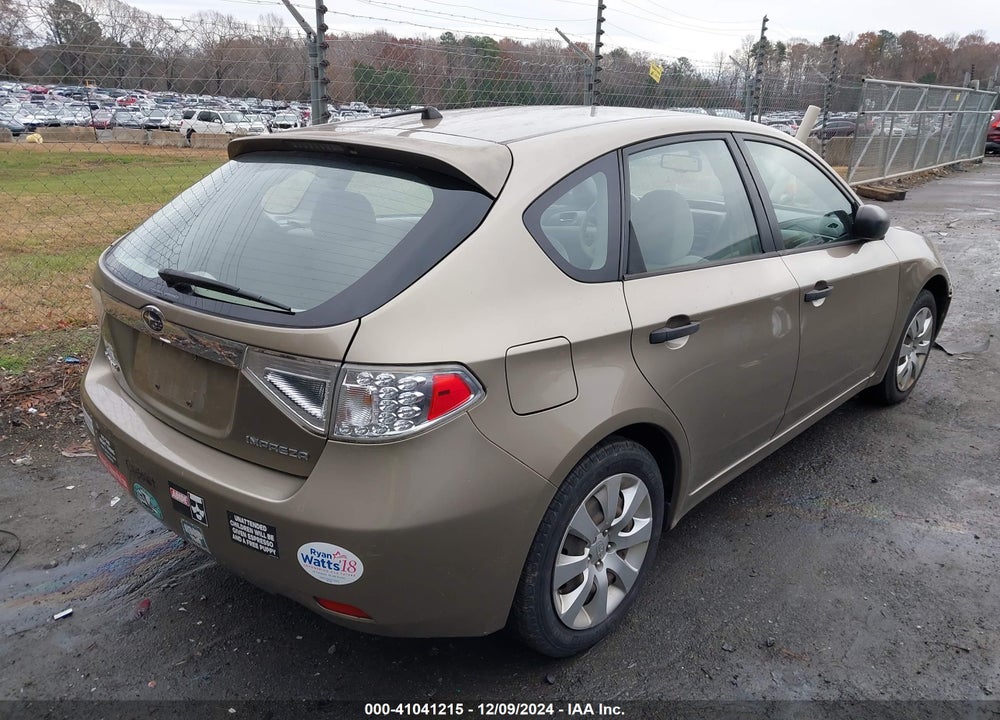 2008 SUBARU IMPREZA 2.5I VIN: JF1GH61668H817179