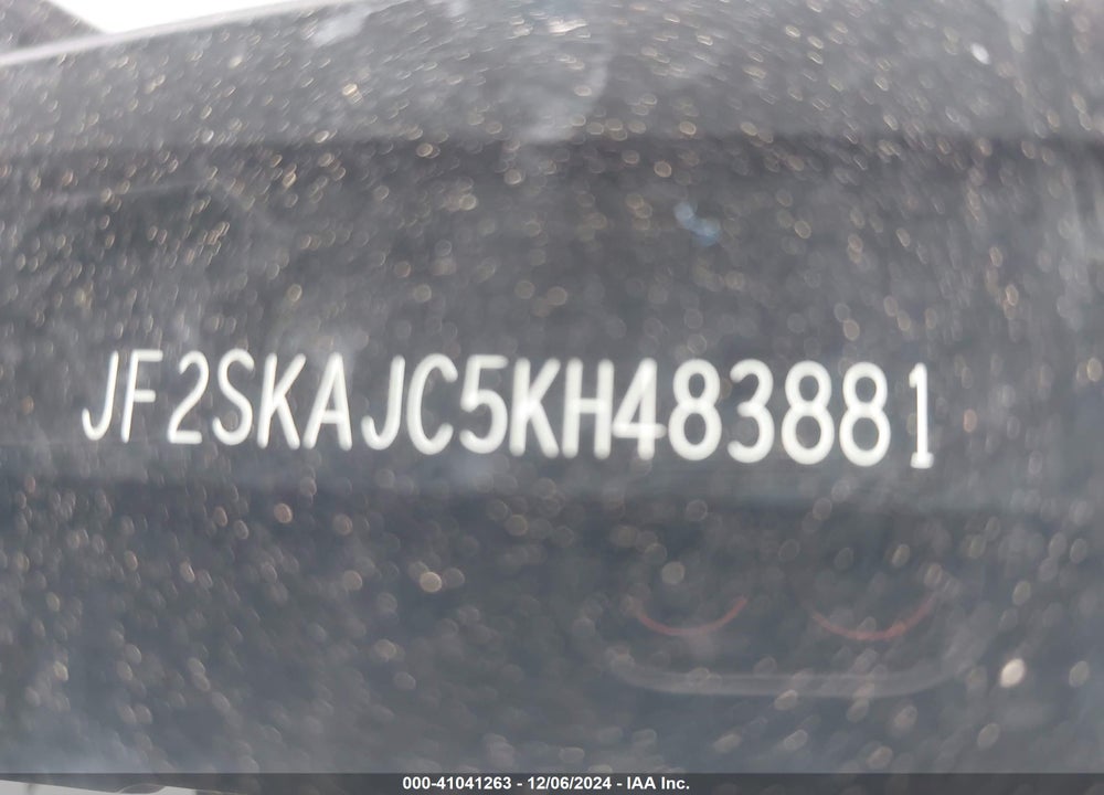 2019 SUBARU FORESTER SPORT VIN: JF2SKAJC5KH483881