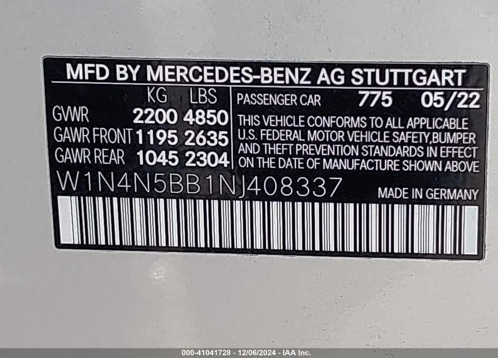 2022 MERCEDES-BENZ AMG GLA 35 4MATIC VIN: W1N4N5BB1NJ408337