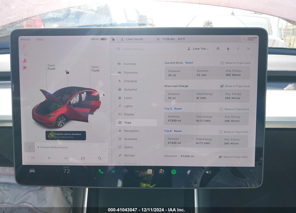 2020 TESLA MODEL Y LONG RANGE DUAL MOTOR ALL-WHEEL DRIVE VIN: 5YJYGDEE5LF049713