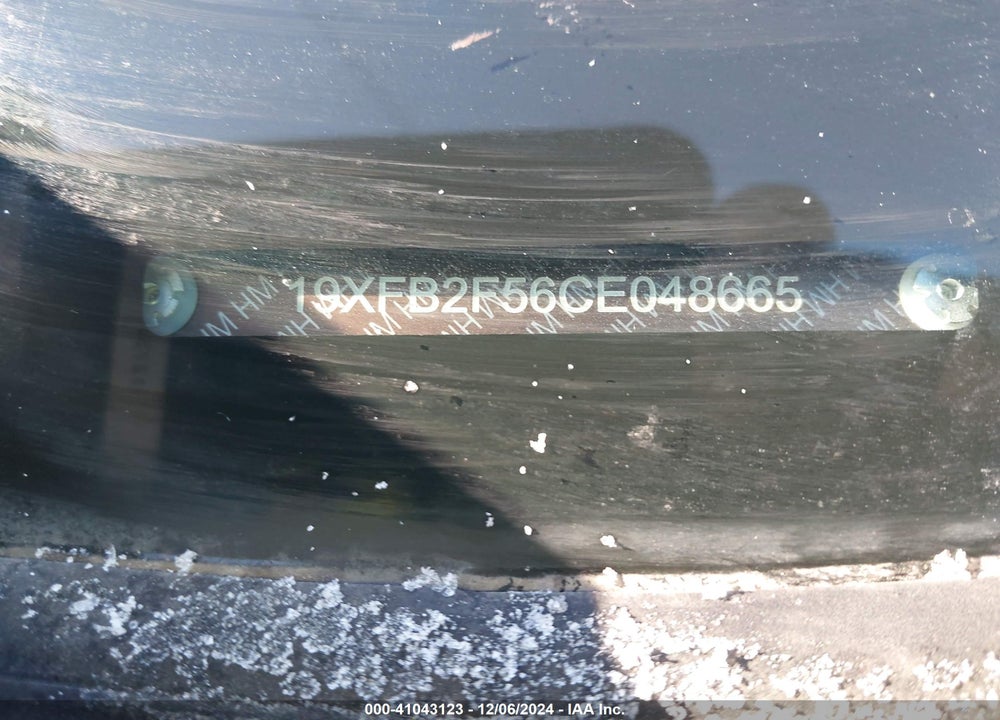 2012 HONDA CIVIC LX VIN: 19XFB2F56CE048665