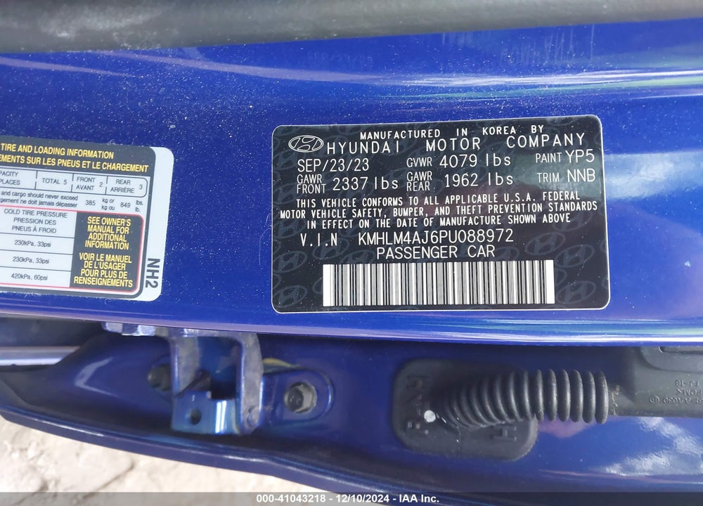 2023 HYUNDAI ELANTRA HYBRID VIN: KMHLM4AJ6PU088972