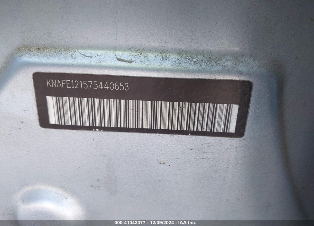 2007 KIA SPECTRA EX VIN: KNAFE121575440653
