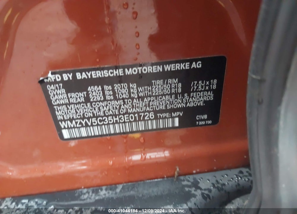 2017 MINI COUNTRYMAN COOPER VIN: WMZYV5C35H3E01726
