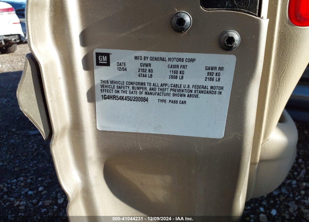 2005 BUICK LESABRE LIMITED VIN: 1G4HR54K45U200084