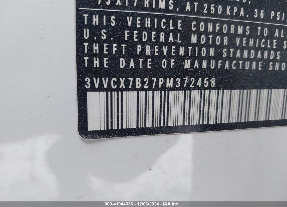 2023 VOLKSWAGEN TAOS 1.5T S VIN: 3VVCX7B27PM372458