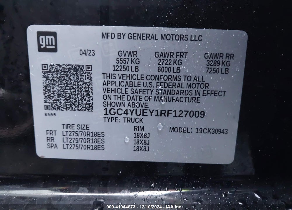 2024 CHEVROLET SILVERADO 3500HD 4WD  LONG BED LTZ VIN: 1GC4YUEY1RF127009