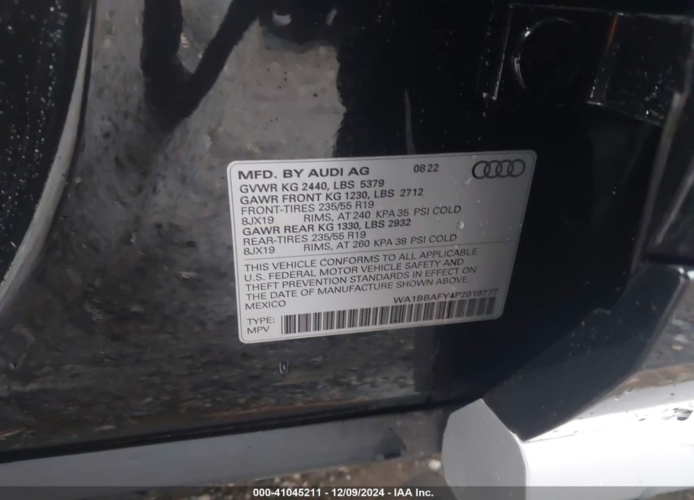 2023 AUDI Q5 PREMIUM PLUS 40 TFSI QUATTRO S TRONIC VIN: WA1BBAFY4P2019777