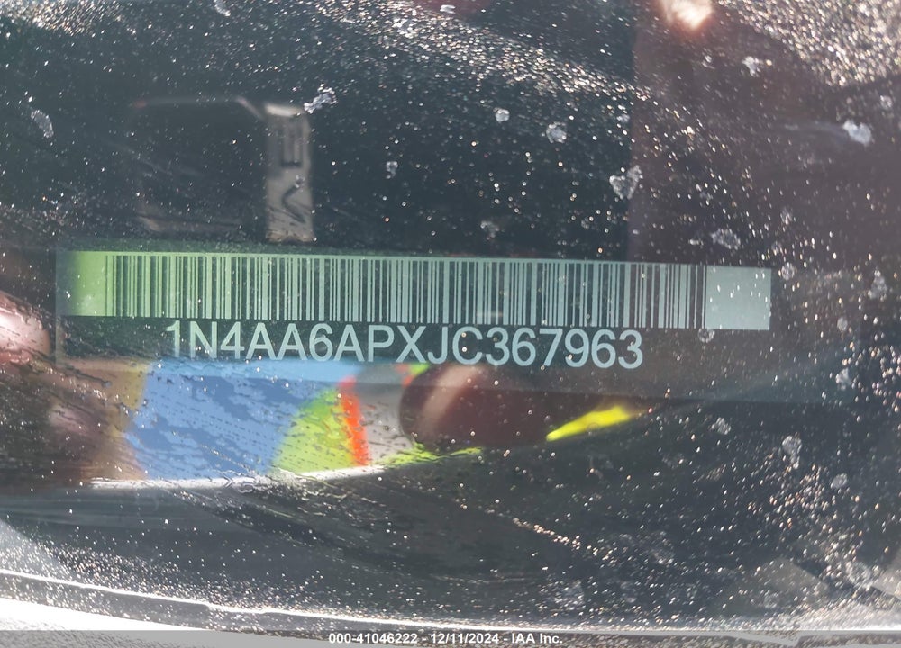 2018 NISSAN MAXIMA 3.5 SV VIN: 1N4AA6APXJC367963